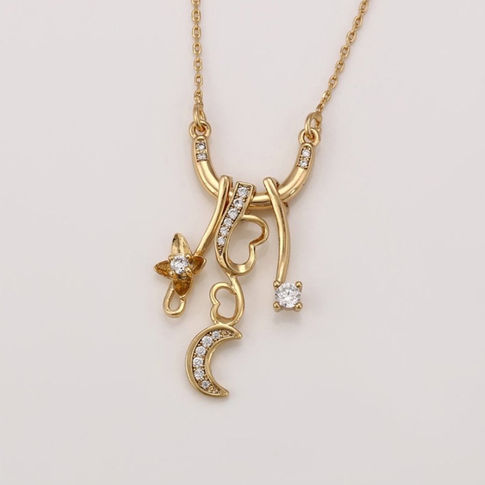 Love the Moon Drop 18KGP Necklace - Picture 3 of 9